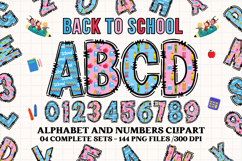 Back to School Alphabet png, letters doodle, school clipart Product Image 1