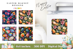 Floral Easter Magnet Template, Flowers Magnet Designs Product Image 1