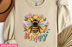 Happy, Bee Happy PNG, Bee Sublimation PNG Product Image 1