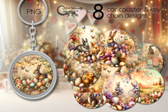 Shabby chic Easter | spring Car coaster &amp; key chain designs Product Image 1