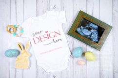 Easter Farmhouse Baby Onesie Styled Stock Mockup JPEG Photo Product Image 1