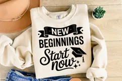 New beginnings Start now svg | Graduation Svg | Shirt Svg Product Image 2