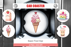 Car Coaster Kawaii Food Sips Product Image 1