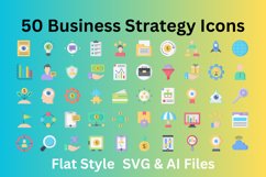 Business Strategy Set 50 Flat Icons - SVG And AI Files Product Image 1