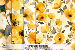 Floral digital paper, background clipart Product Image 1