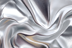 A shiny silver fabric with smooth folds and creases Product Image 1