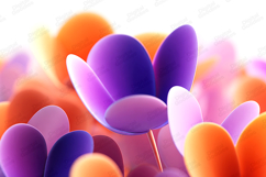 Vibrant Stylized Flowers 3D Abstract Digital Art Background Product Image 1