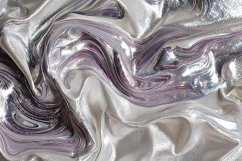 A shiny silver fabric with a wavy pattern Product Image 1