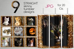 Cats skinny tumbler design | Sublimation design bundle, JPG Product Image 1