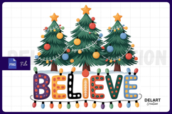 Inspire Holiday Spirit with Believe PNG Design Product Image 1