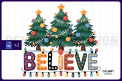 Inspire Holiday Spirit with Believe PNG Design Product Image 1