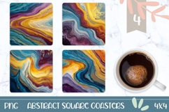 Abstract Square Coasters, Fluid Art Square Coaster Designs Product Image 1