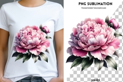 Pink peonies png design for T-shirts Product Image 1