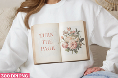 Turn The Page PNG, Book Reader Sublimation PNG Product Image 2