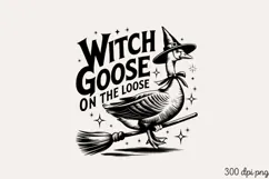 WITCH GOOSE ON THE LOOSE PNG, Vintage Silly Goose Sublimatio Product Image 2