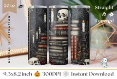 Halloween Tumbler Wrap Design, Magic Books Tumbler Template Product Image 1