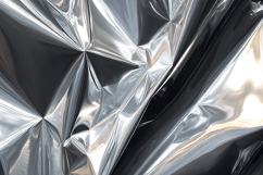 A crumpled silver foil with shiny reflective surfaces Product Image 1