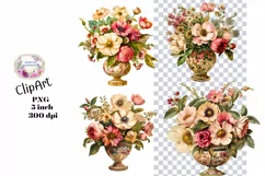 Flowers, Junk Journal, PNG, Clipart, Ephemera, Botanical Product Image 1