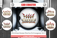 Christmas Goose Emotions Car Coaster Product Image 1