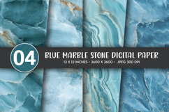 Blue Marble Stone Digital Paper Product Image 1