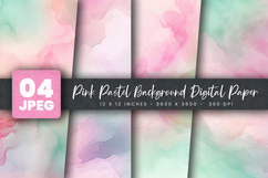 Pink Pastel Background Digital Paper Product Image 1