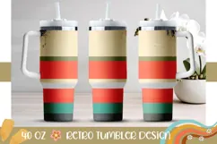 Retro Stripes Tumbler Wrap, Retro 40 Oz Tumbler Sublimation Product Image 1
