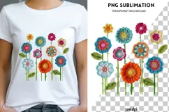 Crochet flowers png design for T-shirts Product Image 1