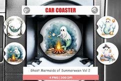 Car Coaster Summerween Ghost Mermaids Product Image 1