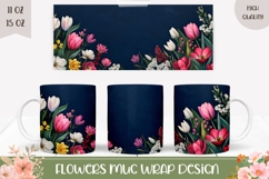Flowers Mug Wrap, Wildflowers Mug Sublimation Product Image 1