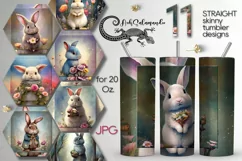 Cute Rabbit | 11 children skinny tumbler Sublimation designs Product Image 1