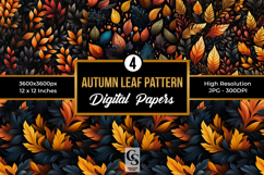 Autumn Leaf Pattern Digital Paper Product Image 1