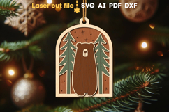 Bear Christmas Tree Toy SVG laser cut file for Glowforge Product Image 1