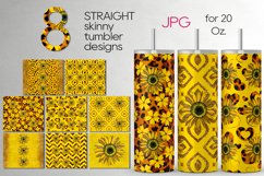 Glitter Sunflowers with Leopard Print |Skinny tumbler bundle Product Image 1