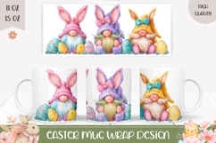 Cartoon Easter Gnomes Mug, Colorful Easter Mug Template Product Image 1