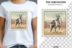 Vintage Rodeo PNG | Cowboy Bull Riding Clipart | Western Product Image 1