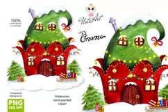 Elf's Christmas House, Gnome's New Year's House PNG Product Image 1