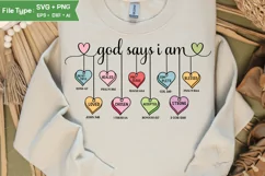 God Says I Am Valentine SVG | Valentine's Day PNG Product Image 1