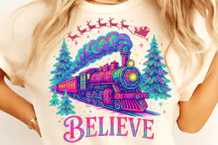 Believe North Pole Train Png, Christmas Png, Believe Png Product Image 7