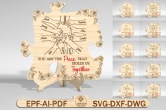Personalized Mom And Kid Hands Rose Puzzle Sign SVG Product Image 1