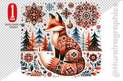 Cute Fox Clipart - PNG File Product Image 1