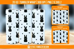 Cute Rabbit Seemless Tumbler Wrap Designs, Sublimation Wrap Product Image 1