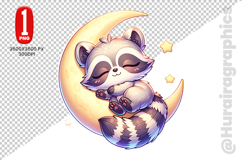 Cute Raccon Clipart - PNG File Product Image 2