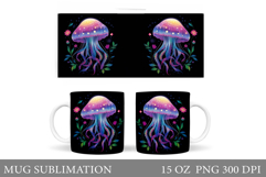 Jellyfish Mug Sublimation. Sea Mug Design Product Image 1