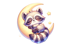 Cute Raccon Clipart - PNG File Product Image 1