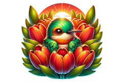 Cute Humming Bird Clipart - PNG File Product Image 1