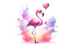 Cute Flamingo Clipart - PNG File Product Image 1
