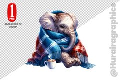 Cute Elephant Clipart - PNG File Product Image 1