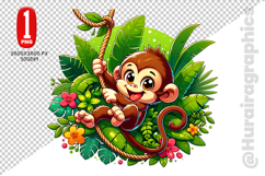Cute Monkey Clipart - PNG File Product Image 2