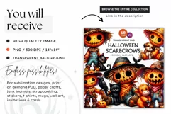 Cute Halloween Scarecrow Clipart, puppy clipart, Autumn PNG Product Image 2