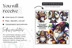 Mardi Gras Clipart, Gnomes Clipart, watercolor Gnome PNG Product Image 2
